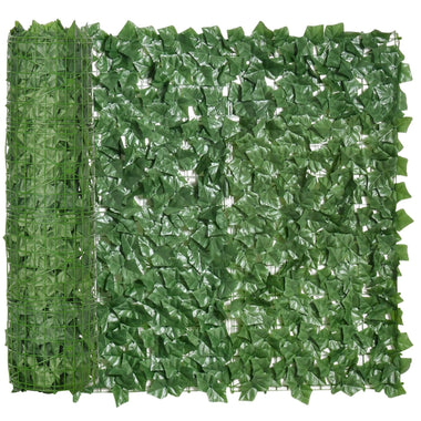 Outdoor and Garden-118" x 39" Artificial Privacy Fence Screen Faux Hedge Leaf Decoration for Outdoor Garden Backyard, Dark Green - Outdoor Style Company