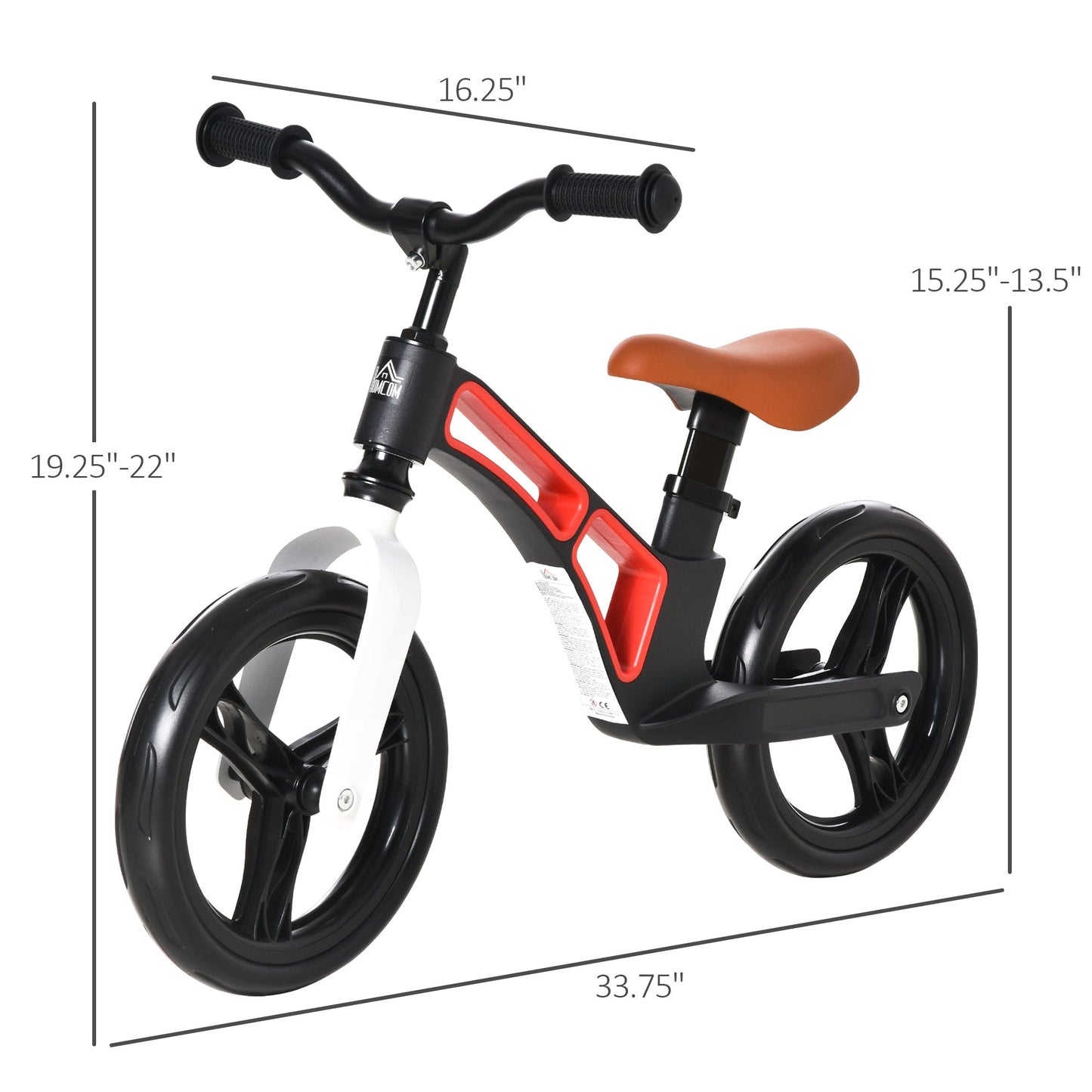 Sports and Fitness-12" Lightweight Kids Balance Bike Adjustable Seat and Handlebar No Pedal Bicycle with Footrest Toddler Training for 2-5 Years White - Outdoor Style Company