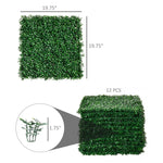 Miscellaneous-12-Piece 19.75" x 19.75" Milan Artificial Grass, Water Drainage, & Soft Feel, Dark Green - Outdoor Style Company