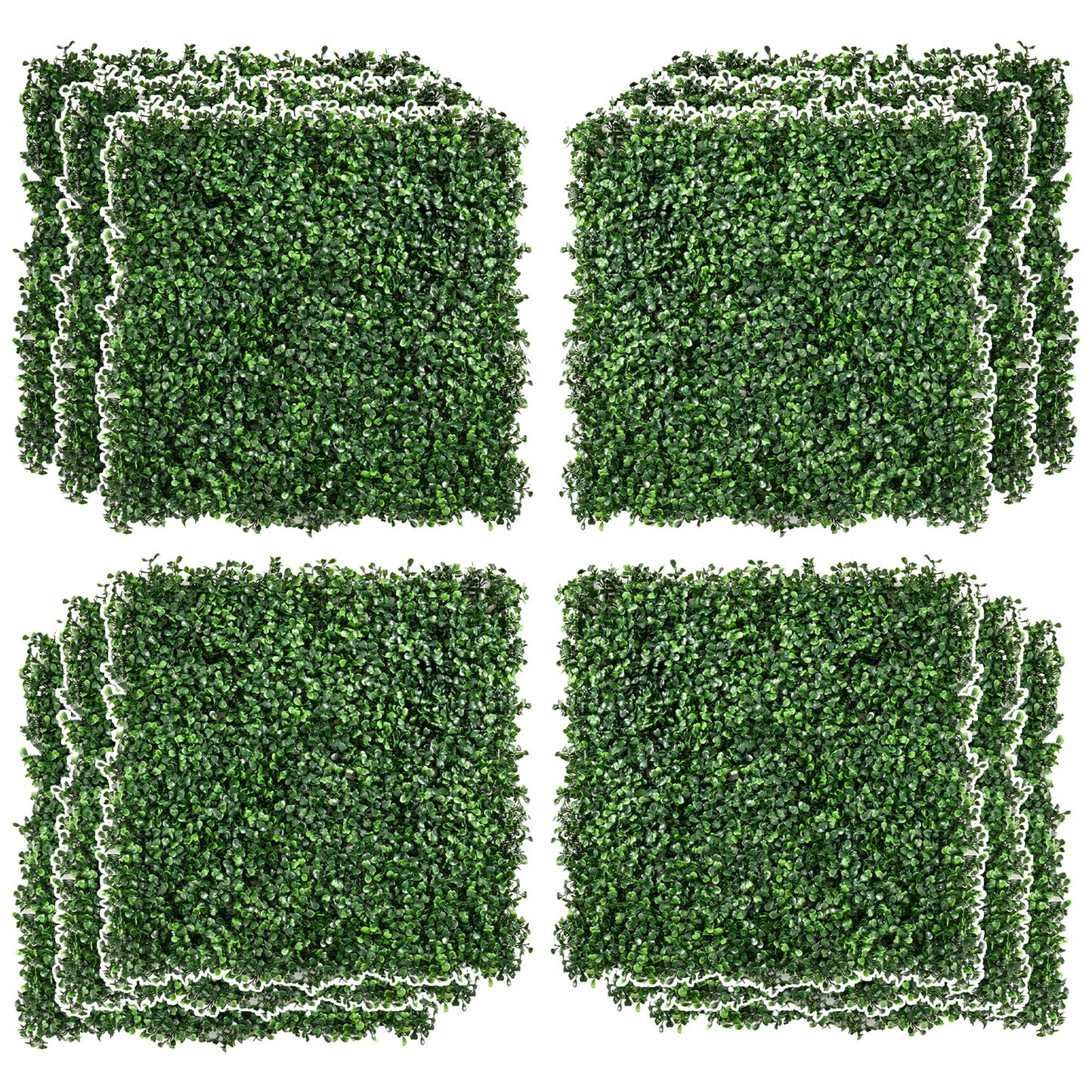 Miscellaneous-12-Piece 19.75" x 19.75" Milan Artificial Grass, Water Drainage, & Soft Feel, Light Green - Outdoor Style Company