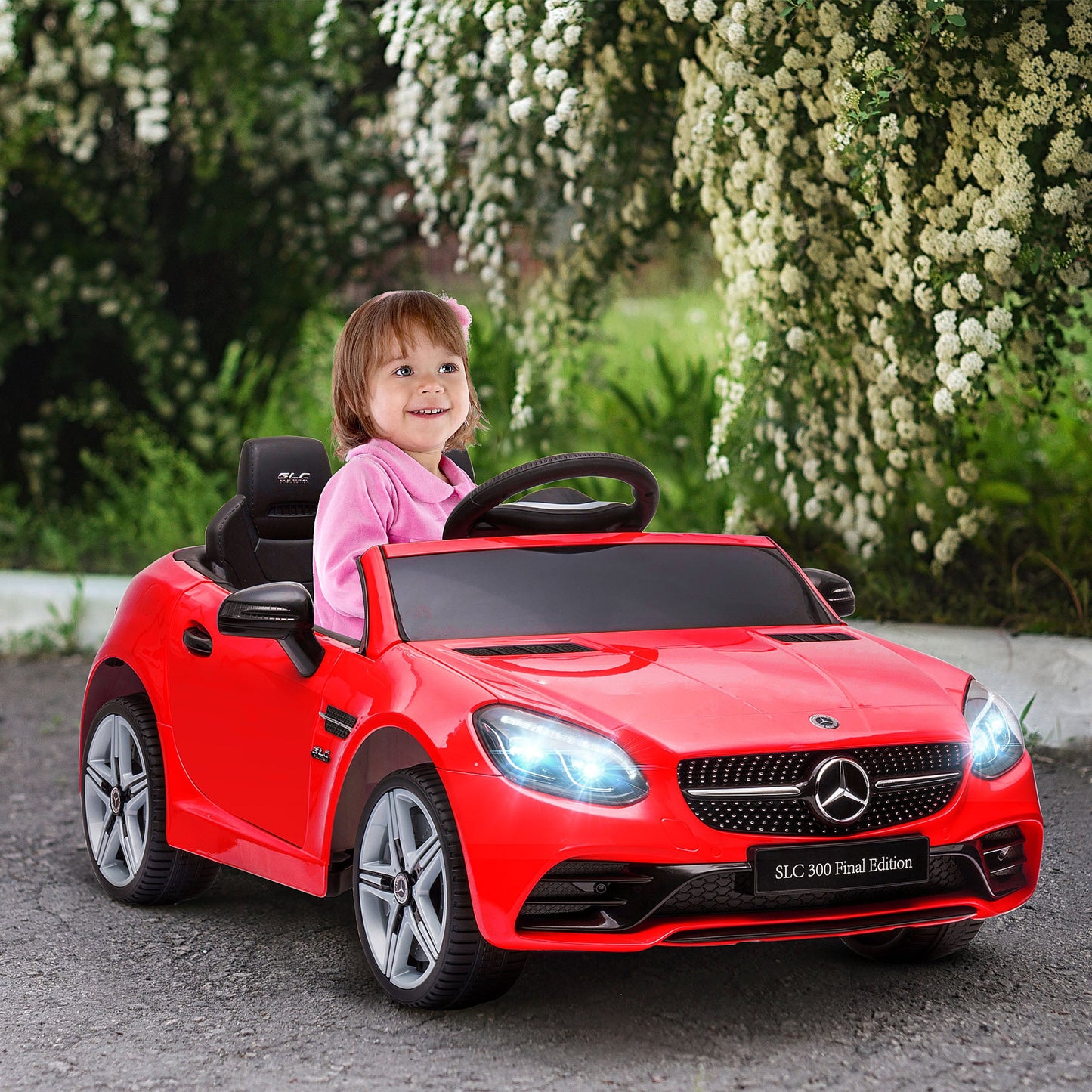 Toys and Games-12 V Kids Remote Ride On Car with Parent Remote Control, 2 Motors, Music, Lights & Suspension Wheels for 3-6 Years Old, Gift for Boys Girls, Red - Outdoor Style Company