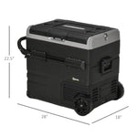 Outdoor and Garden-12 Volt Car Refrigerator w/ Wheels, Pull-up Handle & LED Light, 58 Quart Portable Compressor Cooler, Fridge Freezer for Travel, Outdoor - Outdoor Style Company