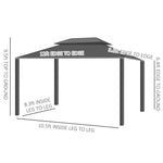 Miscellaneous-12' x 10' 2 Tier Gazebo, Steel & Aluminum, Grey - Outdoor Style Company