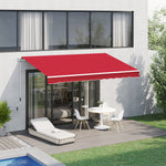 Outdoor and Garden-12' x 10' Manual Retractable Awning Outdoor Sunshade Shelter for Patio, Balcony, Yard, with Adjustable & Versatile Design, Wine Red - Outdoor Style Company