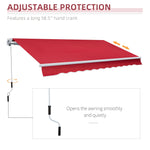 Outdoor and Garden-12' x 10' Manual Retractable Awning Outdoor Sunshade Shelter for Patio, Balcony, Yard, with Adjustable & Versatile Design, Wine Red - Outdoor Style Company