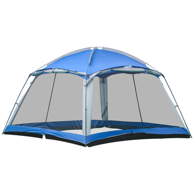 Miscellaneous-12' x 12' Screen Tent, 8 Person Camping Tent with Carry Bag and 4 Mesh Walls for Hiking, Backpacking - Royal Blue - Outdoor Style Company