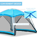 Miscellaneous-12' x 12' Screen Tent, 8 Person Camping Tent with Carry Bag and 4 Mesh Walls for Hiking, Backpacking - Sky Blue - Outdoor Style Company