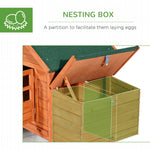 Outdoor and Garden-124" Dual Chicken Coop Wooden Large Chicken House Rabbit Hutch Hen Poultry Cage with Outdoor Ramps & Nesting Boxes for Backyard, Natural - Outdoor Style Company