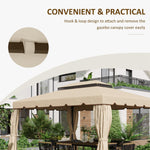 Outdoor and Garden-12.8' x 9.5' Gazebo Replacement Canopy, Gazebo Top Cover with Double Vented Roof for Garden Patio Outdoor (TOP ONLY), White - Outdoor Style Company