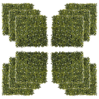 Miscellaneous-12PCS 20" x 20" Artificial Boxwood Panels UV Protected Milan Leaf Grass Privacy Fence Screen Topiary Hedge Plant Greenery Wall for Home - Outdoor Style Company