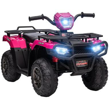 Toys and Games-12V Children Battery Operated Car with Forward Backward Function, Music & LED Headlights, for Ages 3-5 Years, Pink - Outdoor Style Company