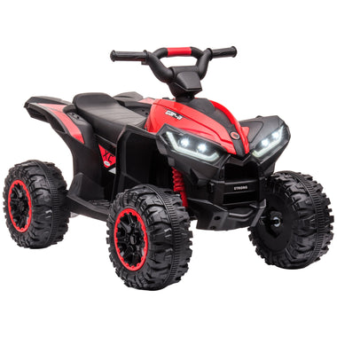 Toys and Games-12V Children Ride on car, 4 Wheelers Quad Car with Dual Motors, LED Headlights, Suspension System, Music for 3-5 Years Old, Red - Outdoor Style Company