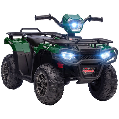Toys-12V Kids ATV Battery-Operated, Electric 4 Wheeler Vehicle with Forward Backward Function, Music, LED Headlights for 3-5 Years, Green - Outdoor Style Company