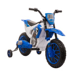 Toys and Games-12V Kids Electric Motorbike Motorcycle Bike, Battery-Powered Ride-On Toy with Charging Battery & Training Wheels for Toddler Boys Girls, Blue - Outdoor Style Company
