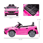 Toys and Games-12V Kids Electric Ride On Car with Parent Remote Control, 2 Motors, Music, Lights & Suspension Wheels for 3-6 Years Old, Gift for Children, Pink - Outdoor Style Company