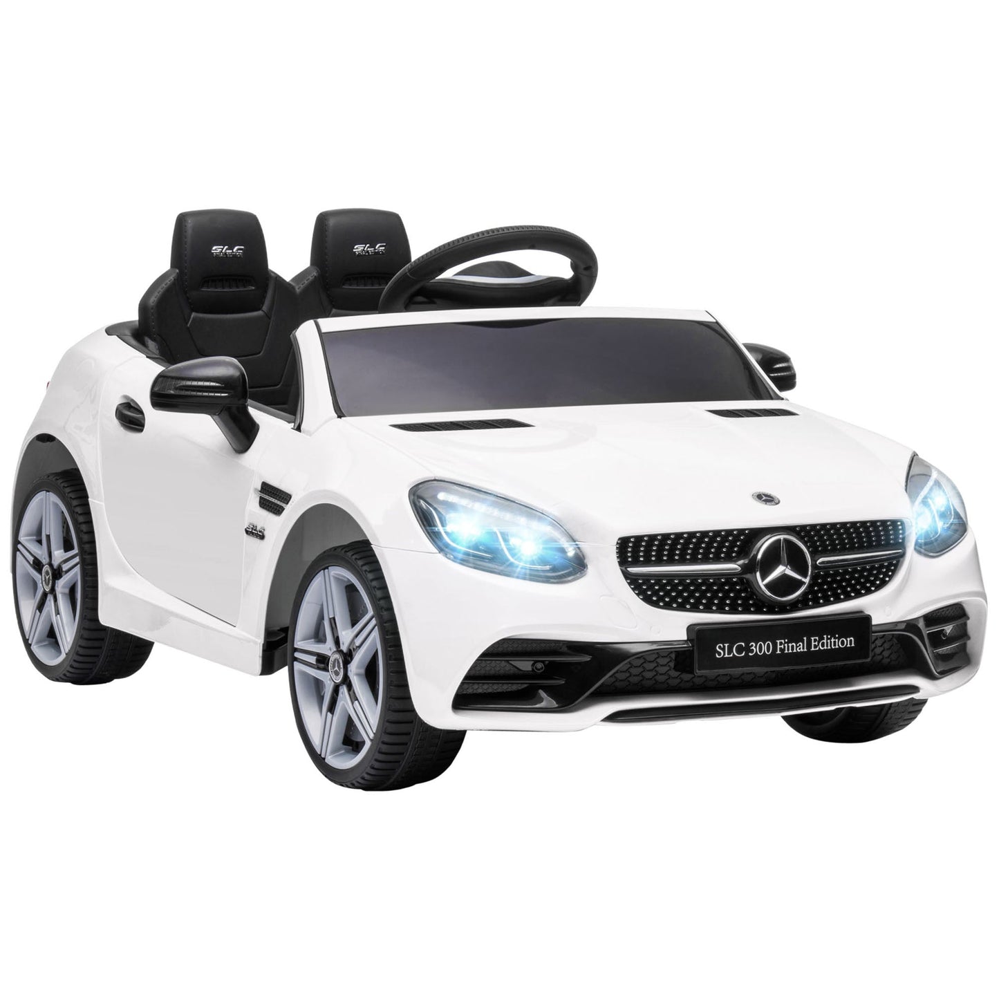 Toys and Games-12V Kids Electric Ride On Car with Remote Control, Battery Powered Toy Car with Music, Lights & Suspension Wheels for 3-7 Years Old, White - Outdoor Style Company