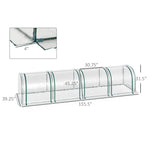 Miscellaneous-13' L x 3' W x 2.5' H Portable Tunneled Greenhouse with 4 Zippered Doors, Water/UV Fighting PVC Cover - Outdoor Style Company