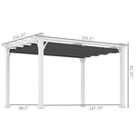 Outdoor and Garden-13' x 10' Retractable Pergola Canopy, Wood Gazebo Sun Shade Shelter for Garden, Patio, Backyard, Deck - Outdoor Style Company