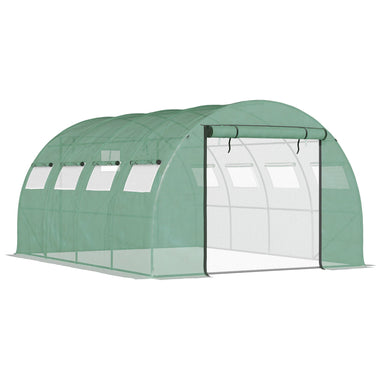 Miscellaneous-13' x 10' x 6.5' Walk-in Tunnel Greenhouse with 2 Zippered Mesh Doors & 10 Mesh Windows, Upgraded with Galvanized - Outdoor Style Company