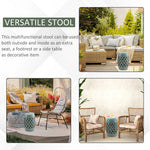 Outdoor and Garden-13" x 18" Ceramic Drum Garden Stool Side Table with Knotted Ring Design & Glazed Strong Materials, Antique Blue - Outdoor Style Company