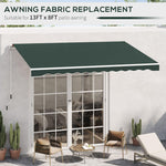 Outdoor and Garden-13' x 8' Retractable Awning Fabric Replacement Outdoor Sunshade Canopy Awning Cover, UV Protection, Dark Green - Outdoor Style Company