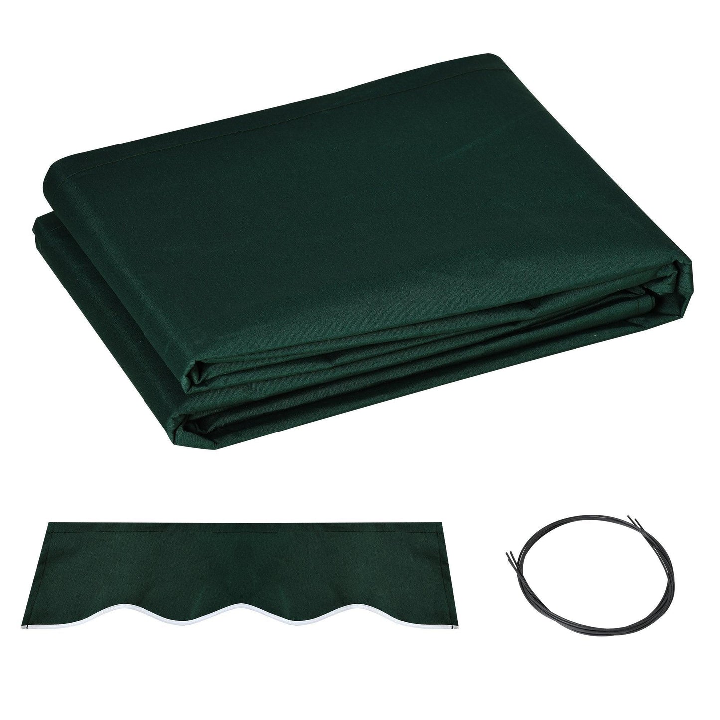 Outdoor and Garden-13' x 8' Retractable Awning Fabric Replacement Outdoor Sunshade Canopy Awning Cover, UV Protection, Dark Green - Outdoor Style Company