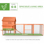 Outdoor and Garden-145" Outdoor Wooden Chicken Pen Chicken Coop, Multi-Level Hen House, Large Poultry Cage Pen with Run, Nesting Box & Wire Fence for Backyard - Outdoor Style Company