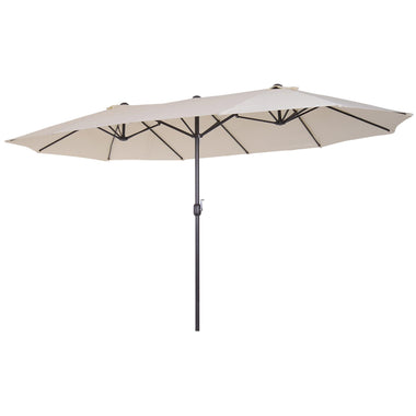 Outdoor and Garden-15ft Patio Umbrella Double-Sided Outdoor Market Extra Large Umbrella with Crank Handle for Deck, Lawn, Backyard and Pool, Cream White - Outdoor Style Company