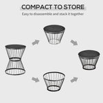Outdoor and Garden-16" Steel Patio End Table, Side Table with Hourglass Design, Accent Table for Outdoor and Indoor Use, Black - Outdoor Style Company