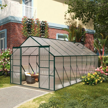 Greenhouses-16' x 8' Walk-in Greenhouse Aluminum Greenhouse Kit - Outdoor Style Company