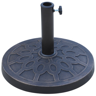Miscellaneous-18" 26.4 lbs Round Resin Umbrella Base Stand Market Parasol Holder with Beautiful Decorative Pattern & Easy Setup, for Φ1.5" Pole, Bronze - Outdoor Style Company