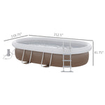 Miscellaneous-18' x 10' x 3.5' Above Ground Swimming Pool, Rectangular Steel Frame Pool with Filter - Outdoor Style Company