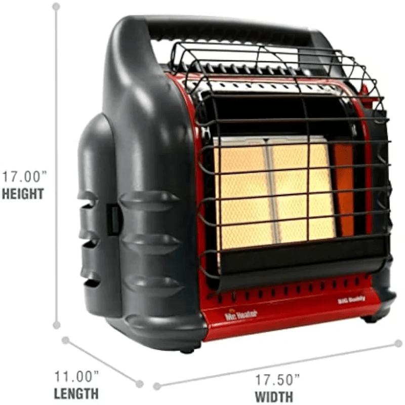-18,000 BTU Big Buddy Portable Propane Heater (No Fan),Red - Outdoor Style Company