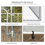 Outdoor and Garden-181" x 181" Large Outdoor Dog Kennel Galvanized Steel Fence with Cover Secure Lock Mesh Sidewalls for Backyard - Outdoor Style Company