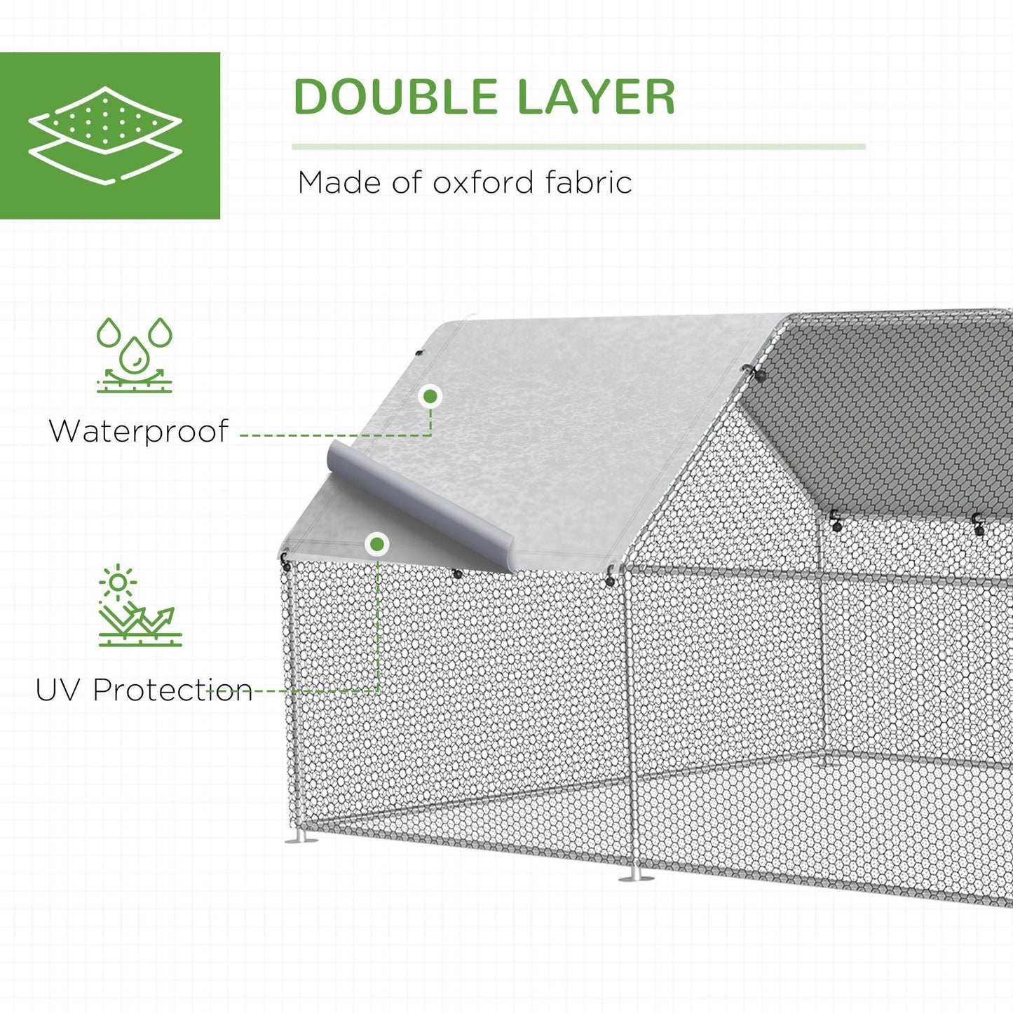 Outdoor and Garden-18.5' Metal Chicken Coop Run with Roof, Walk-In Chicken Coop Fence, Chicken House Chicken Cage Outdoor Chicken Pen Hen House - Outdoor Style Company