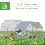 Outdoor and Garden-18.7' x 9.2' x 6.4' Large Chicken Coop for 15-18 Chickens, Walk In Chicken Run Chicken Pen Hen House Outdoor with Roof for Backyard - Outdoor Style Company