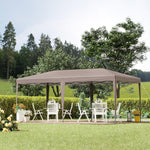 Outdoor and Garden-19' x 10' Outdoor Pop Up Canopy Tent with Sturdy Frame, uv resistant Roof, Carry Bag for Patio, Backyard, Beach, Garden - Outdoor Style Company