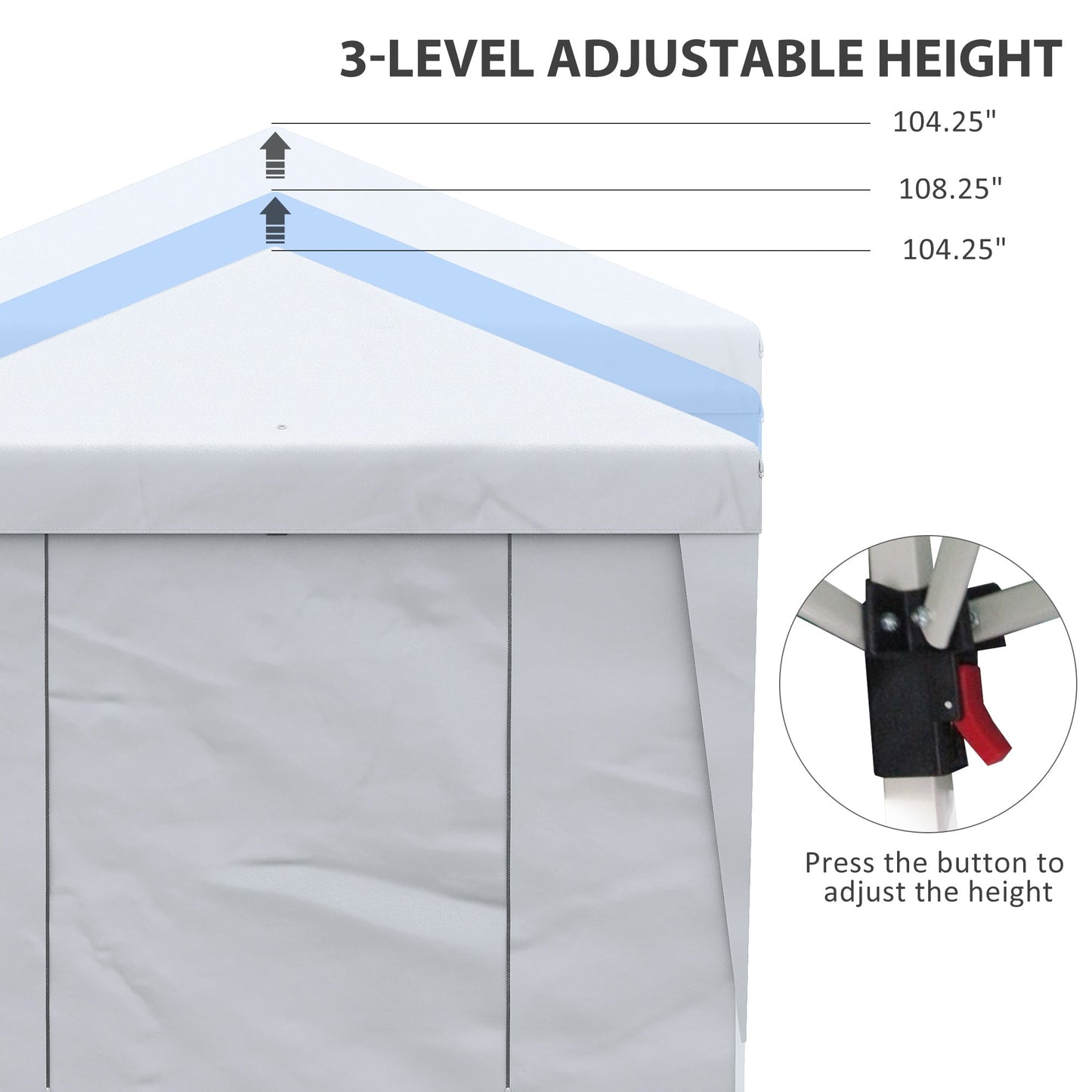 Miscellaneous-19' x 10' Pop Up Canopy with Sidewalls, Height Adjustable Large Party Tent - Outdoor Style Company