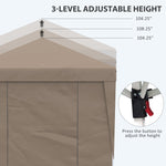 Miscellaneous-19' x 10' Pop Up Canopy with Sidewalls, Height Adjustable Large Party Tent with Leg Weight Bags, 2 Doors and Wheeled Carry Bag - Outdoor Style Company