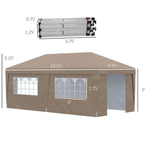 Miscellaneous-19' x 10' Pop Up Canopy with Sidewalls, Height Adjustable Large Party Tent with Leg Weight Bags, 2 Doors and Wheeled Carry Bag - Outdoor Style Company