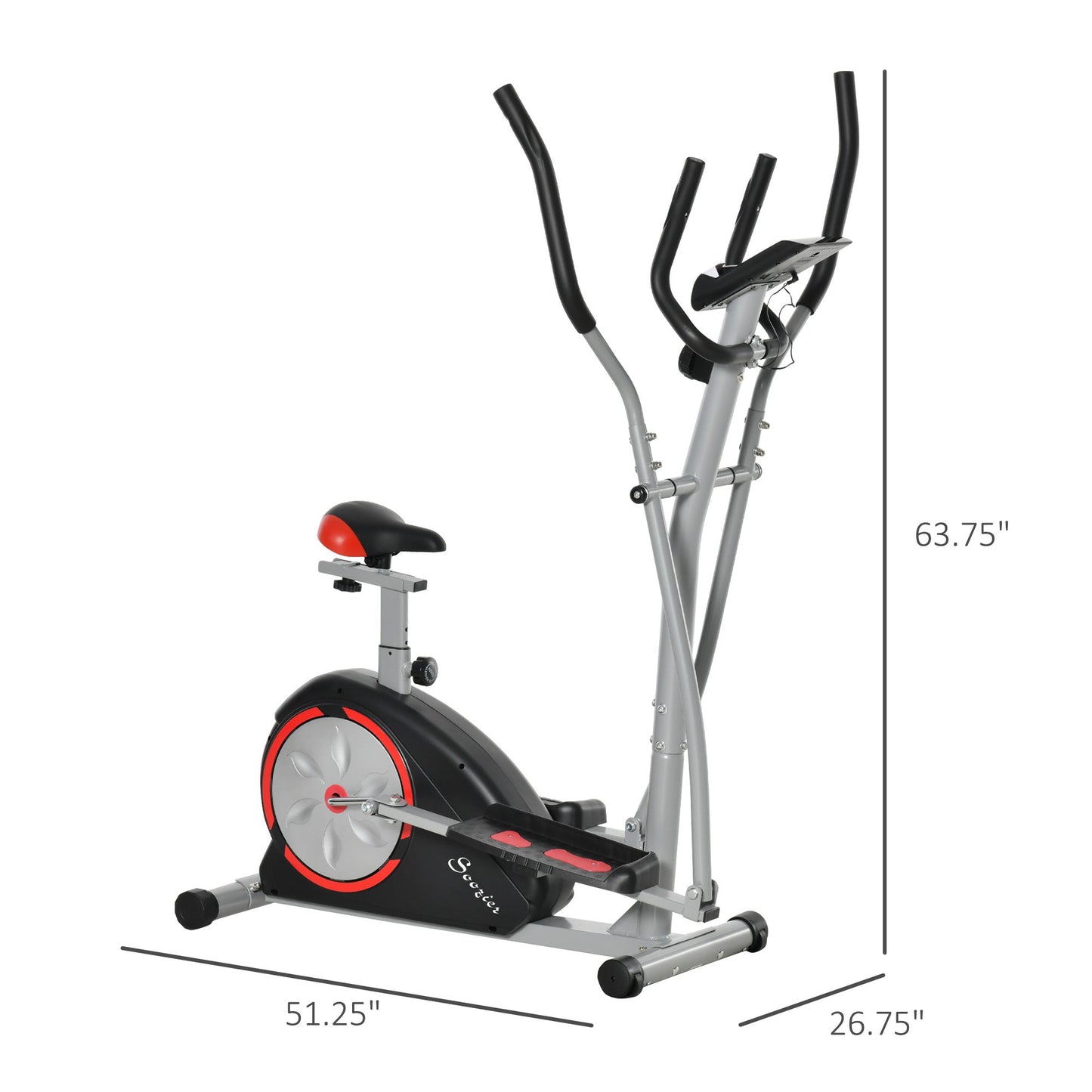 Sports and Fitness-2-in-1 Elliptical and Bike Cross Trainer with LCD Screen and Magnetic Resistance for Home Gym Use - Outdoor Style Company