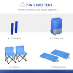 Outdoor and Garden-2 Kids Pop Up Camping Tents Playhouse for Boys Girls with Chairs Sleeping Bags Flashlights Trolley Case Adventure Outdoor - Outdoor Style Company