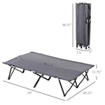 Outdoor and Garden-2 Person Folding Camping Cot for Adults, 50" Extra Wide Outdoor Portable Sleeping Cot with Carry Bag, Beach Hiking - Outdoor Style Company