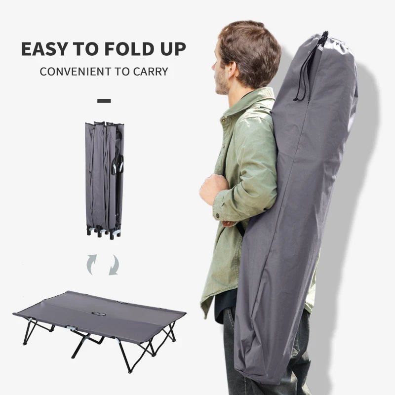 Outdoor and Garden-2 Person Folding Camping Cot for Adults, 50" Extra Wide Outdoor Portable Sleeping Cot with Carry Bag, Beach Hiking - Outdoor Style Company