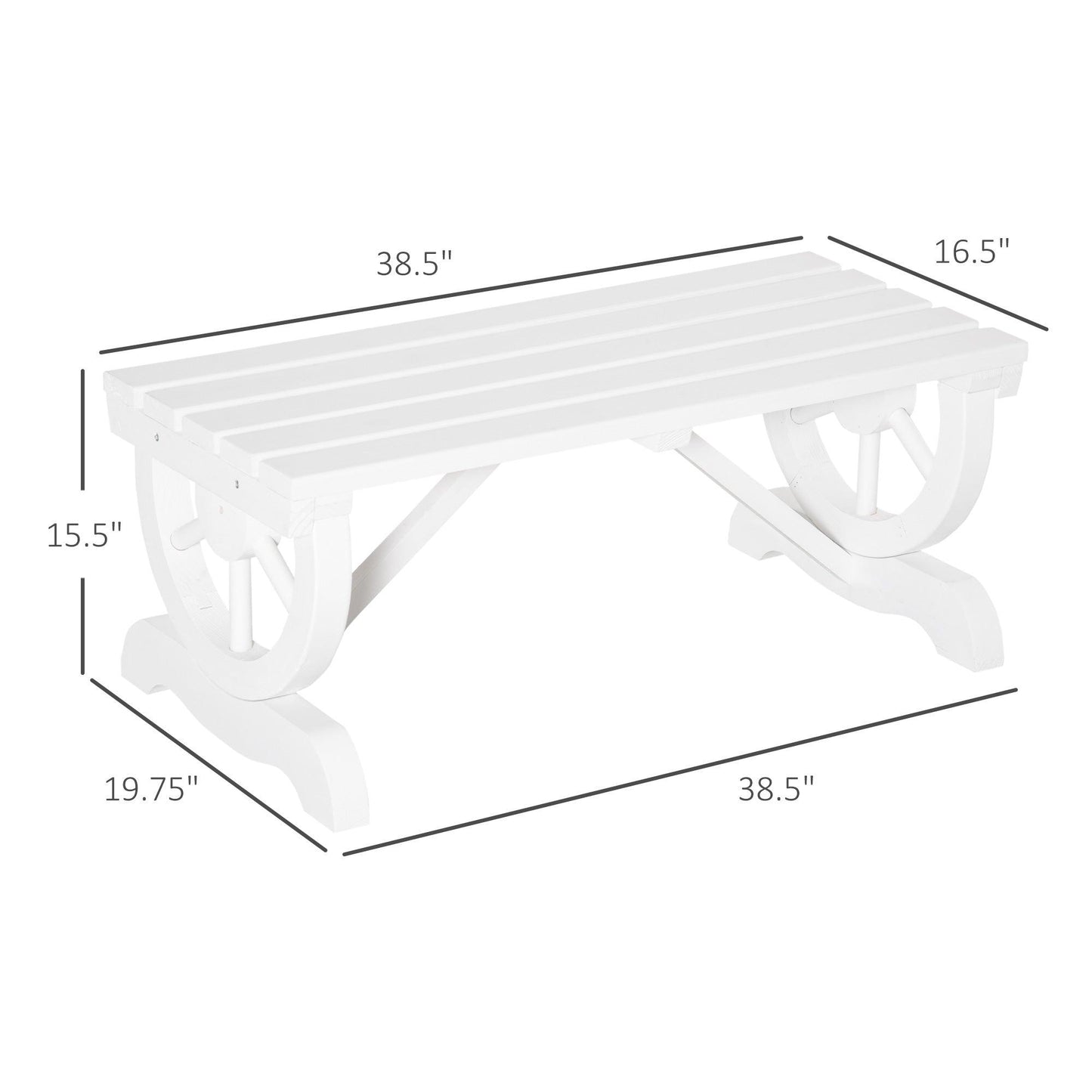 Outdoor and Garden-2-Person Garden Bench Outdoor Wagon Wheel - Outdoor Style Company