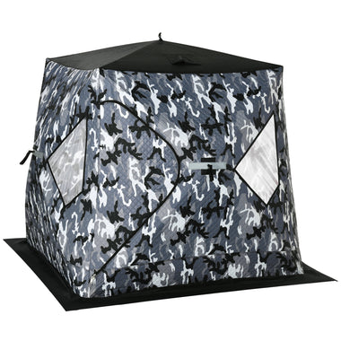 Miscellaneous-2 Person Insulated Ice Fishing Shelter Pop-Up Portable Ice Fishing Tent with Carry Bag and Anchors for Lowest Temps -22℉, Camouflage - Outdoor Style Company