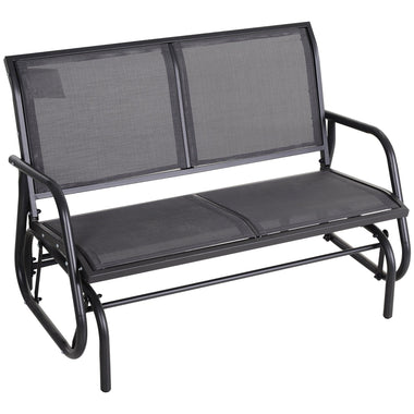 Outdoor and Garden-2-Person Outdoor Glider Bench Patio Double Swing Rocking Chair Loveseat w/Power Coated Steel Frame for Backyard Garden Porch, Grey - Outdoor Style Company