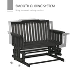 Outdoor and Garden-2-Person Patio Swing Glider Bench with Quick Drying Design and Widen Armrest, Wood Rocking Chair Loveseat for Backyard Garden Porch, Black - Outdoor Style Company