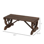 Outdoor and Garden-2-Person Wooden Garden Bench, Wagon Wheel Porch Bench for Backyard, Patio, Garden Brown - Outdoor Style Company