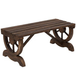 Outdoor and Garden-2-Person Wooden Garden Bench, Wagon Wheel Porch Bench for Backyard, Patio, Garden Brown - Outdoor Style Company